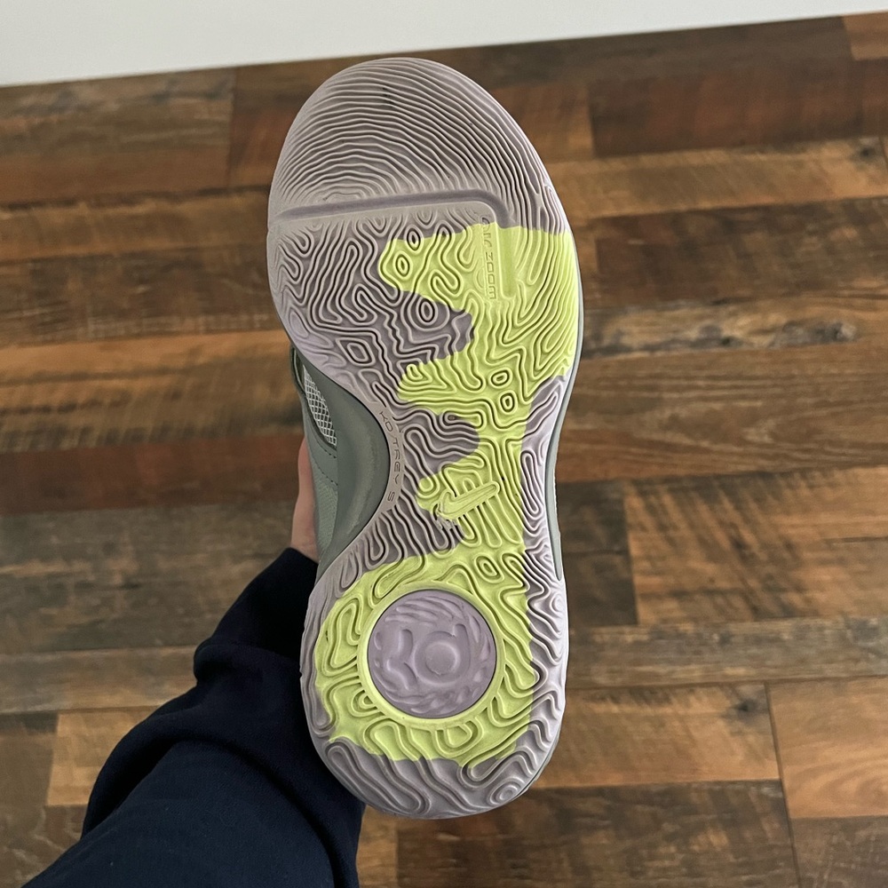 Nike Gray Athletic Shoes with Pink Laces and Lime Accents - Picture 11 of 12